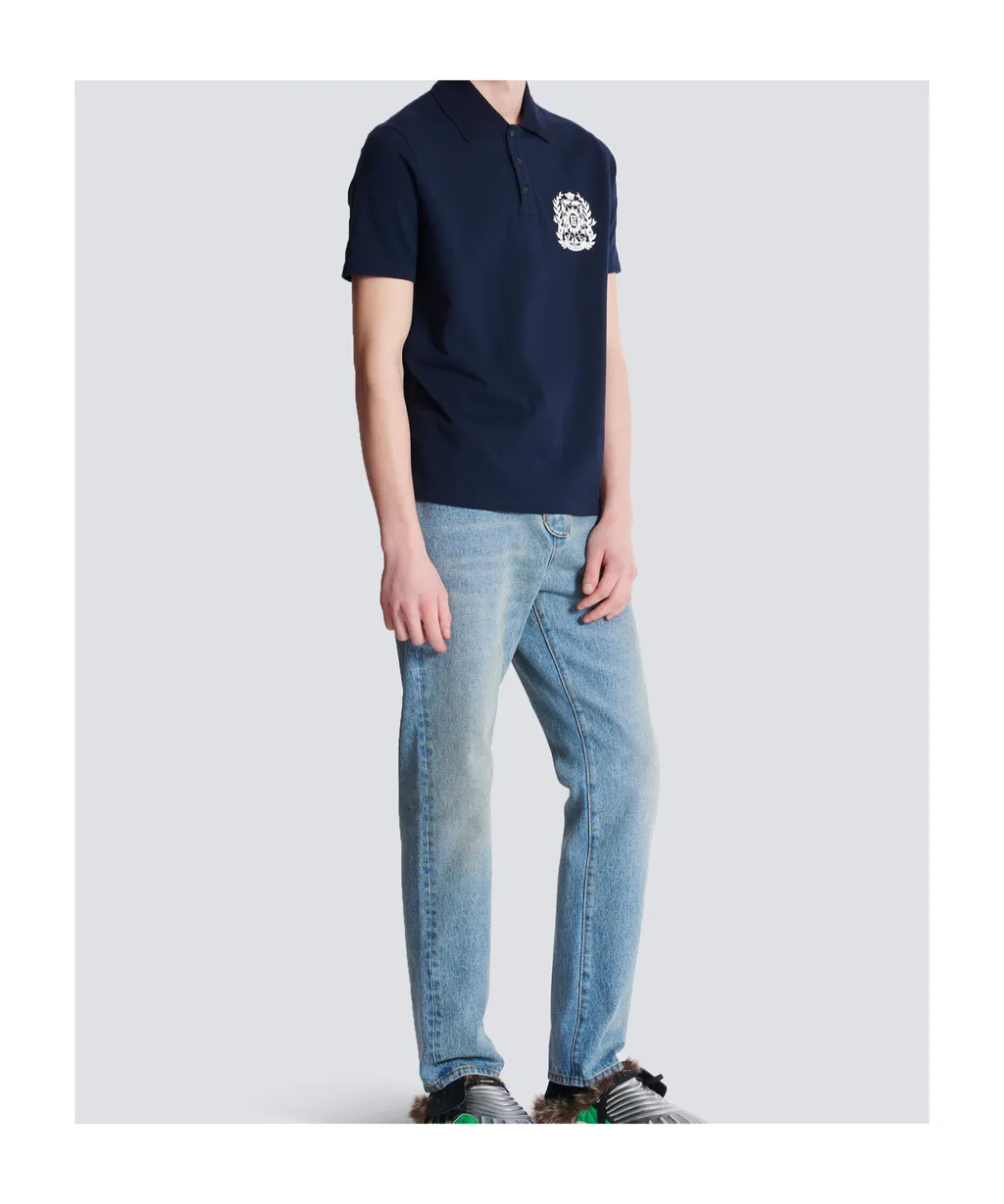 Cotton Polo Shirt With ÉCusson Print