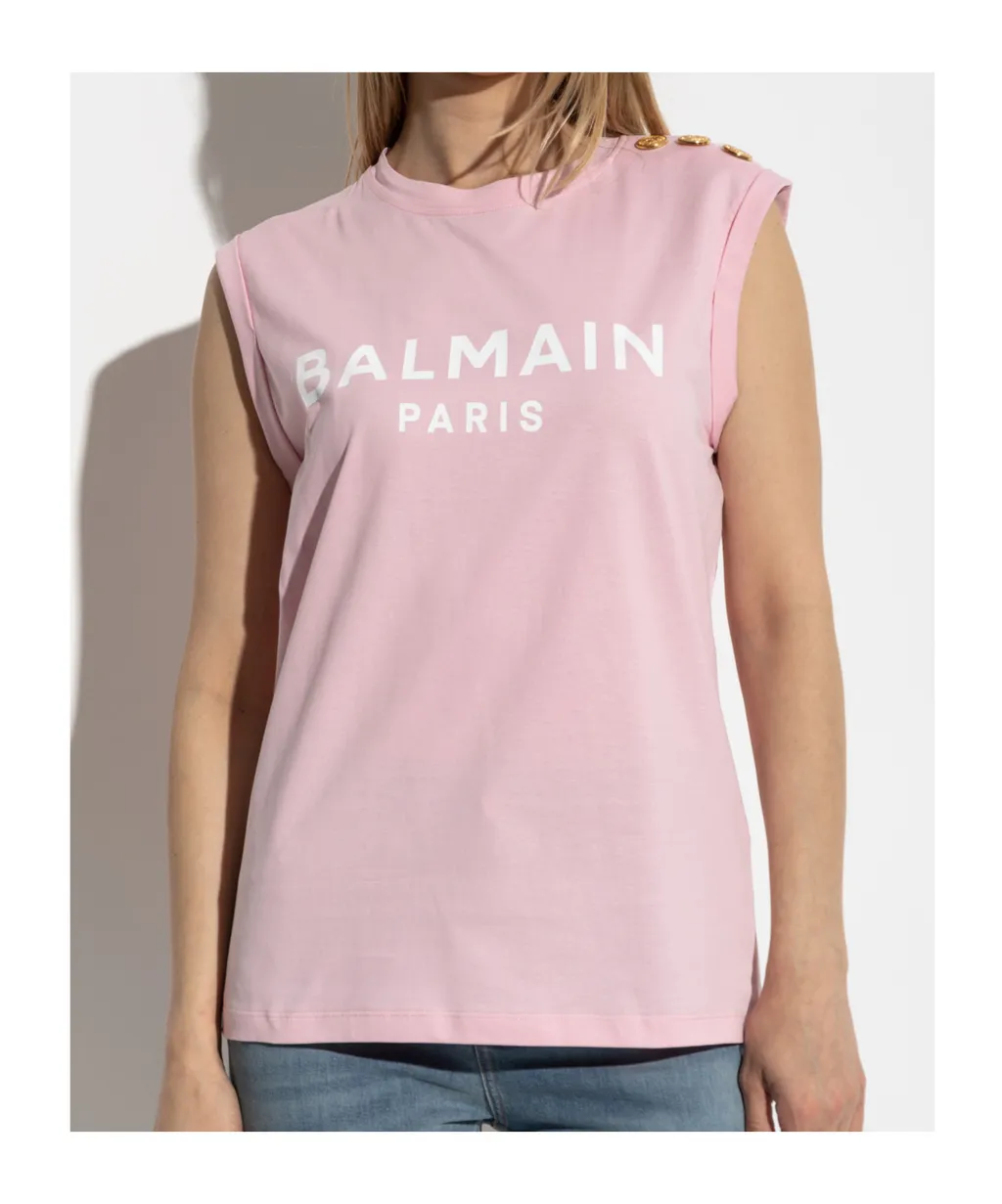 Logo Printed Crewneck Tank Top
