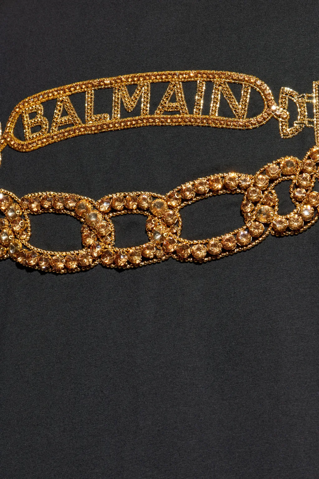 Chain Motif Embellished Crewneck T-Shirt