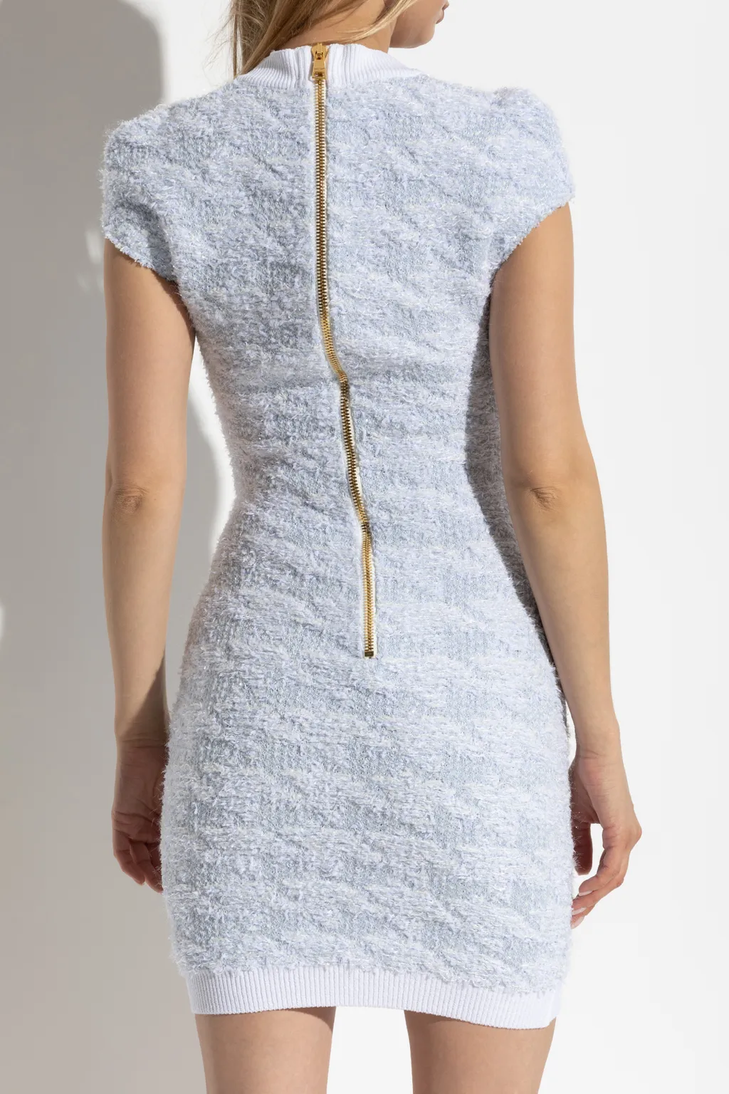 Button Detailed Square-Neck Mini Dress