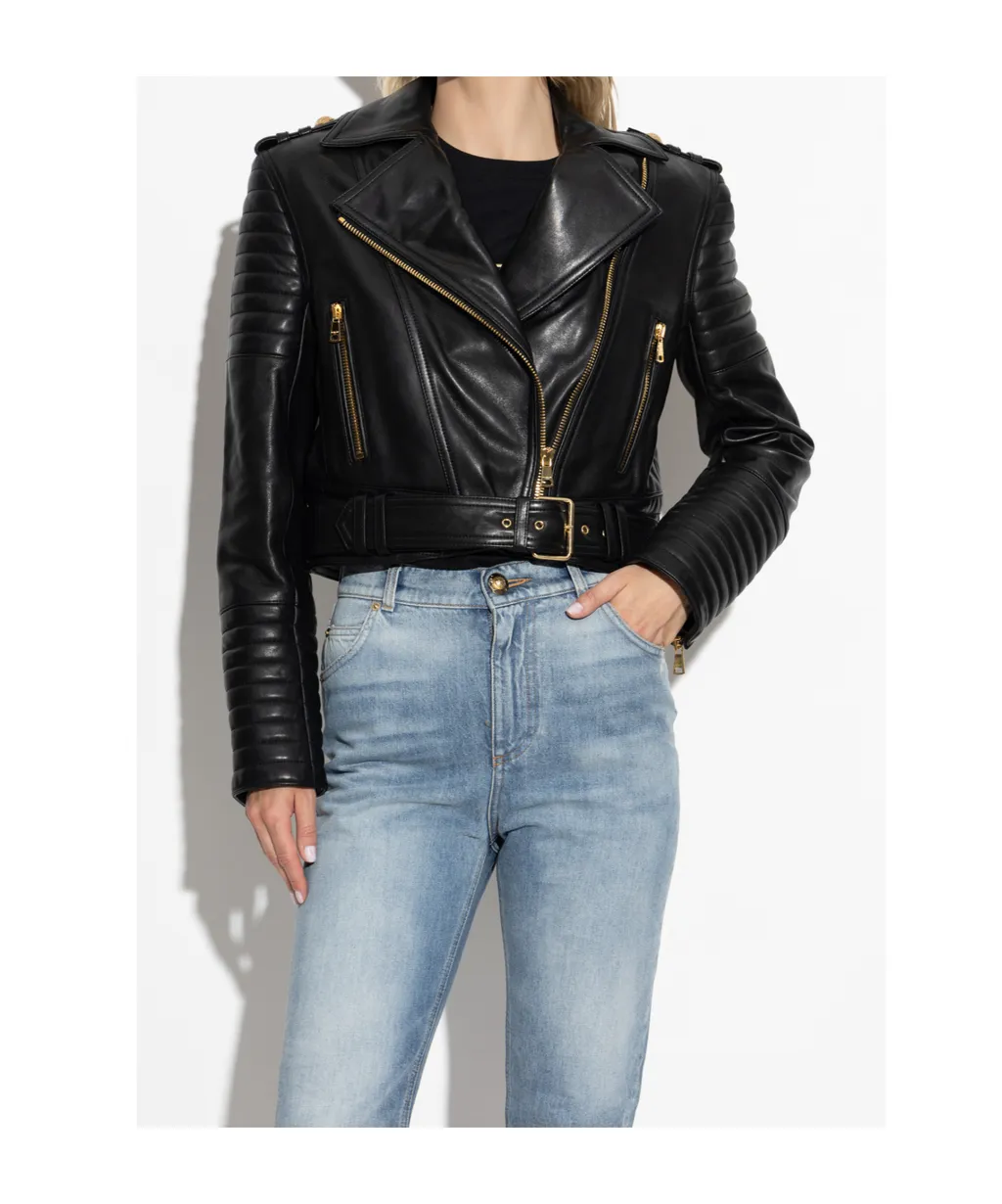 Cropped Leather Jacket