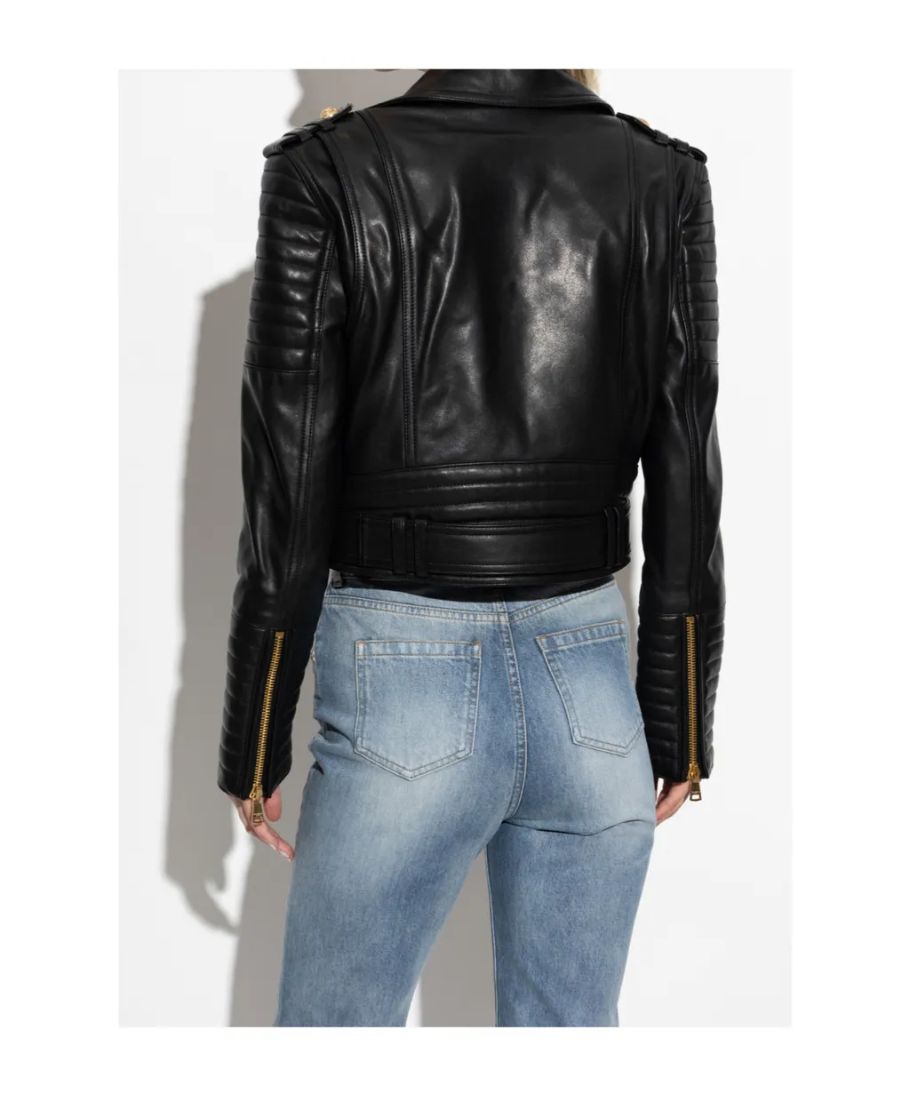 Cropped Leather Jacket