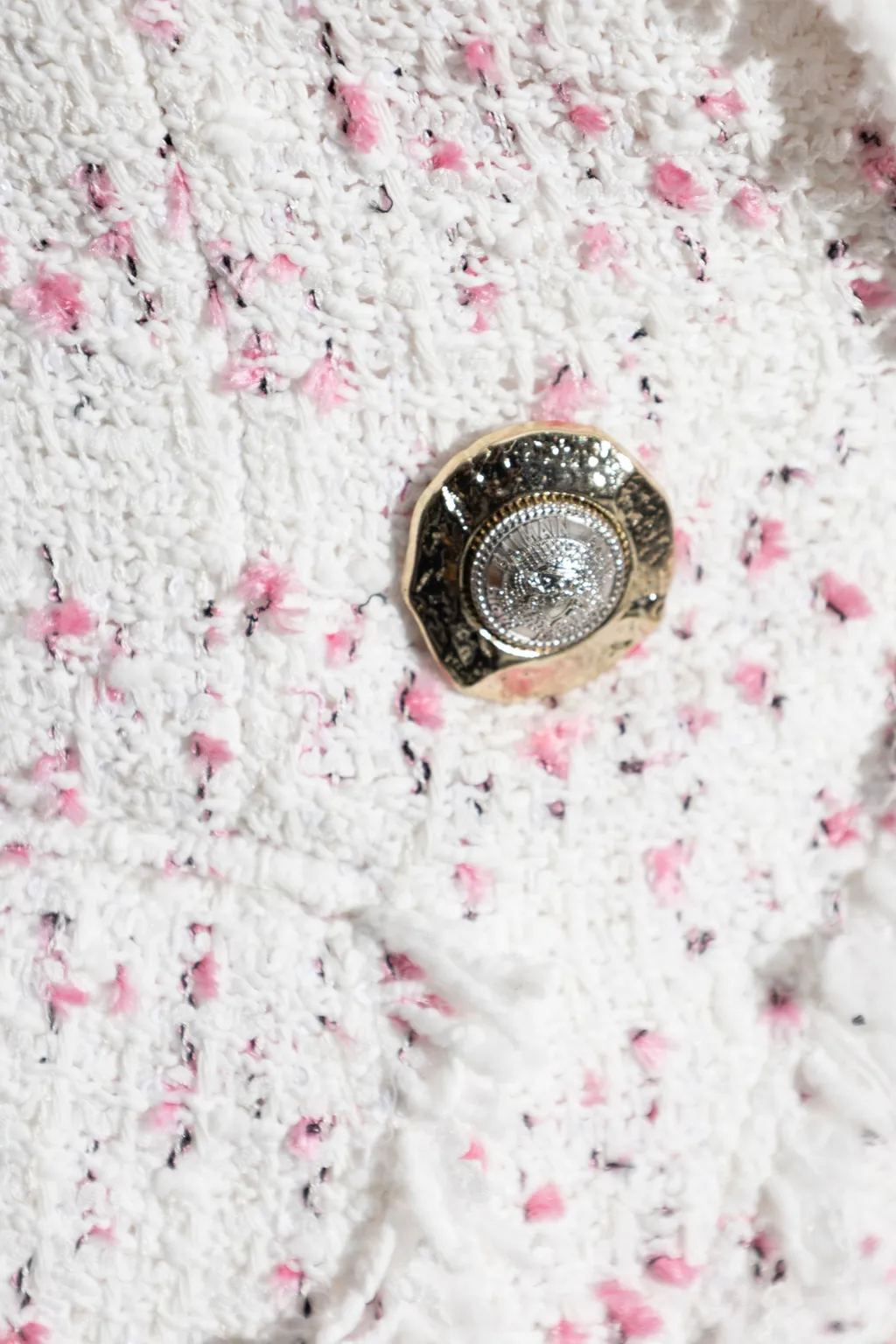 Button Embellished Tweed Jacket