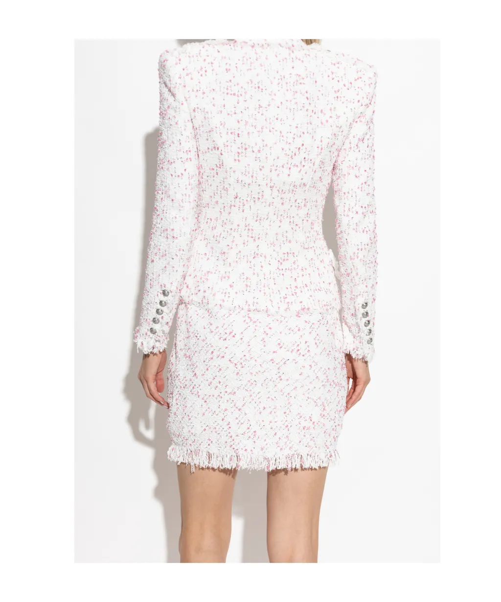Button Embellished Tweed Jacket