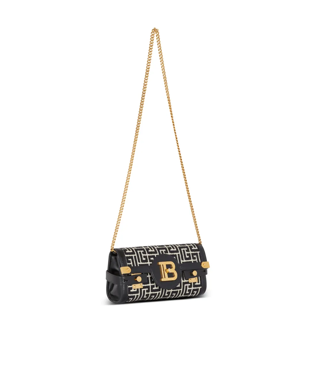 B-Buzz Pouch 23 In Monogrammed Jacquard Canvas And Leather