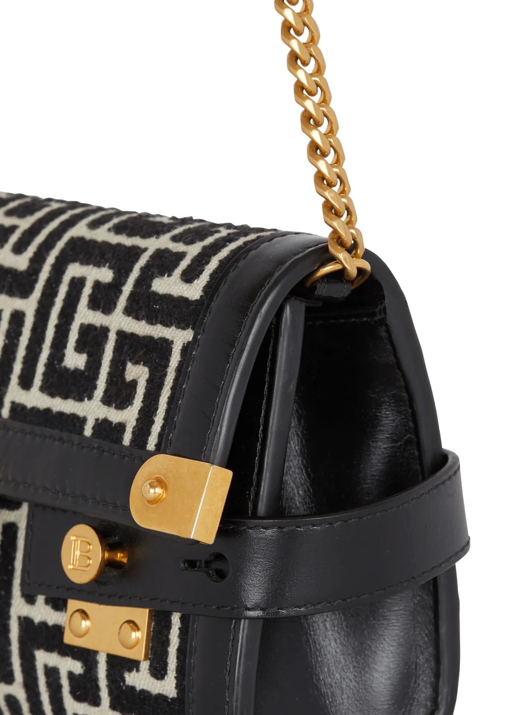 B-Buzz Pouch 23 In Monogrammed Jacquard Canvas And Leather