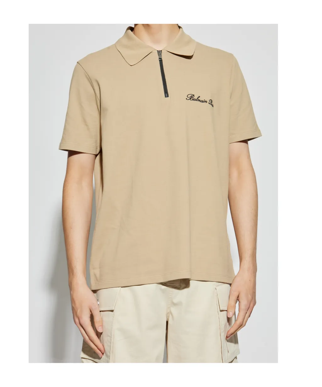 Logo Embroidered Short-Sleeved Polo Shirt