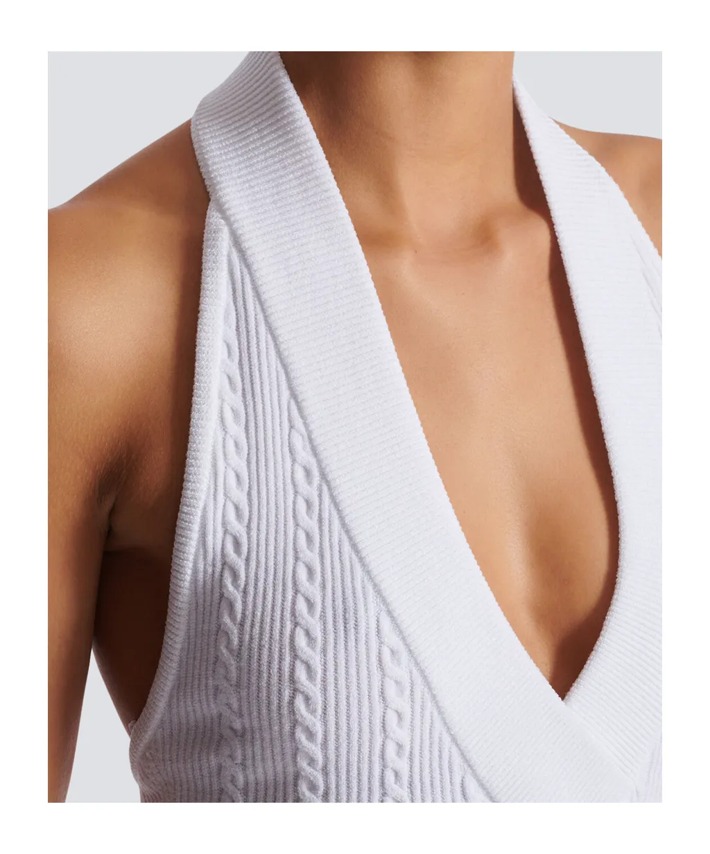 Cable-Knit Openback Top