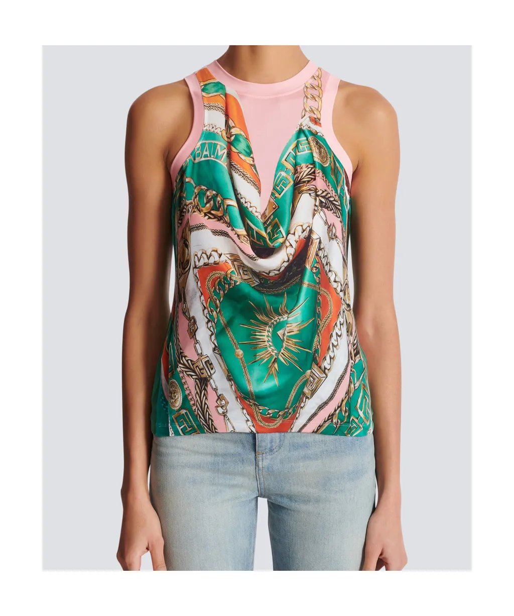Foulard Print Vest Top