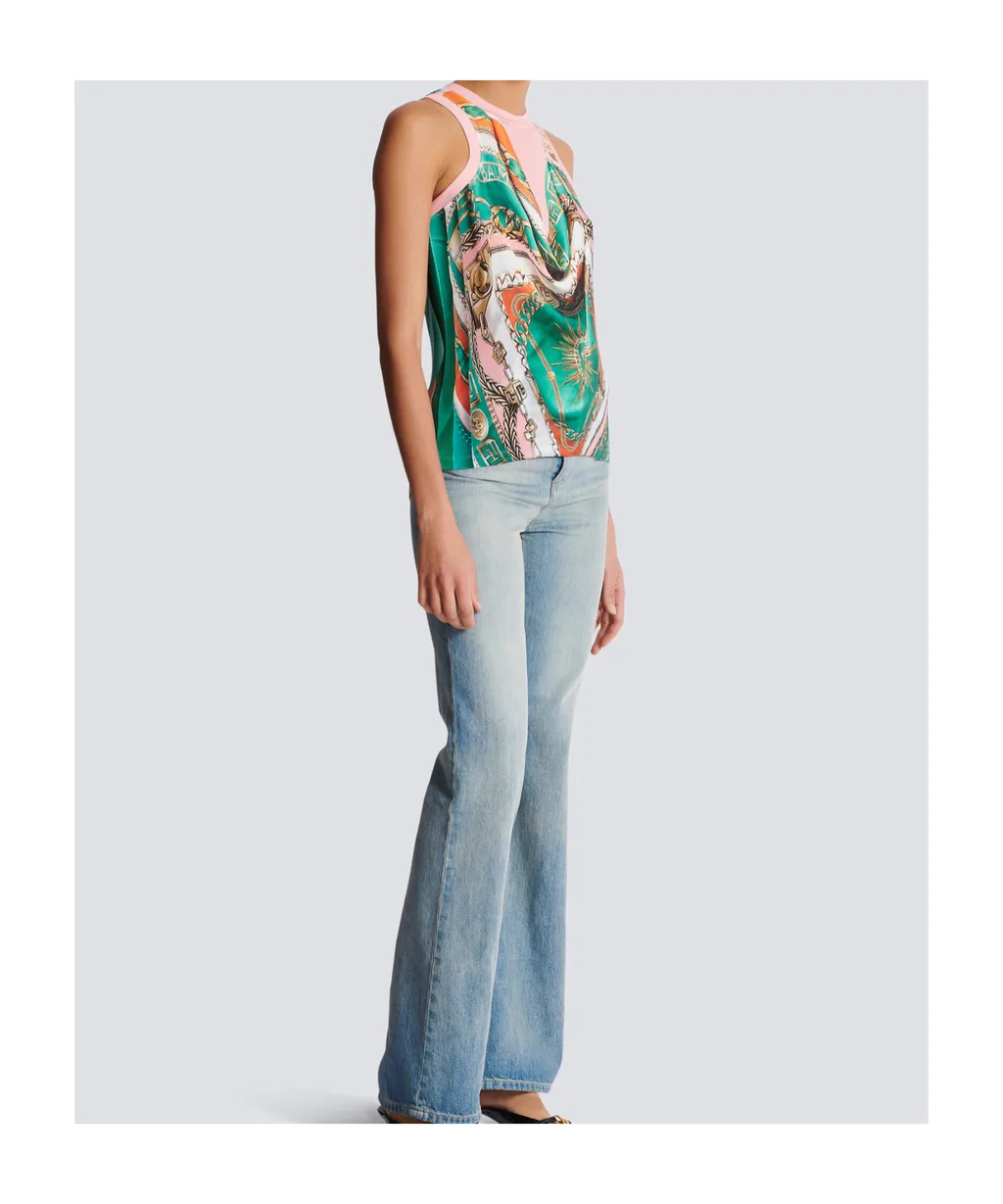 Foulard Print Vest Top