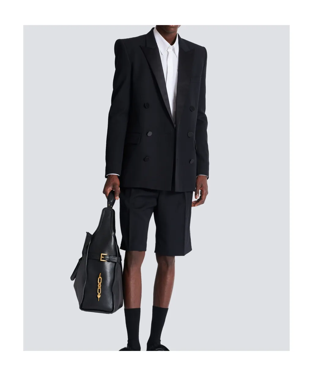 Double-Breasted Notched-Lapels Blazer