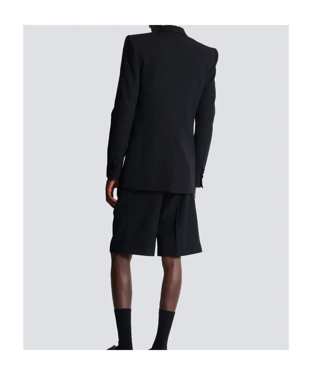 Double-Breasted Notched-Lapels Blazer