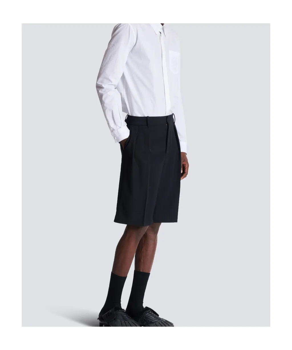 Grain De Poudre Pleated Bermuda Shorts
