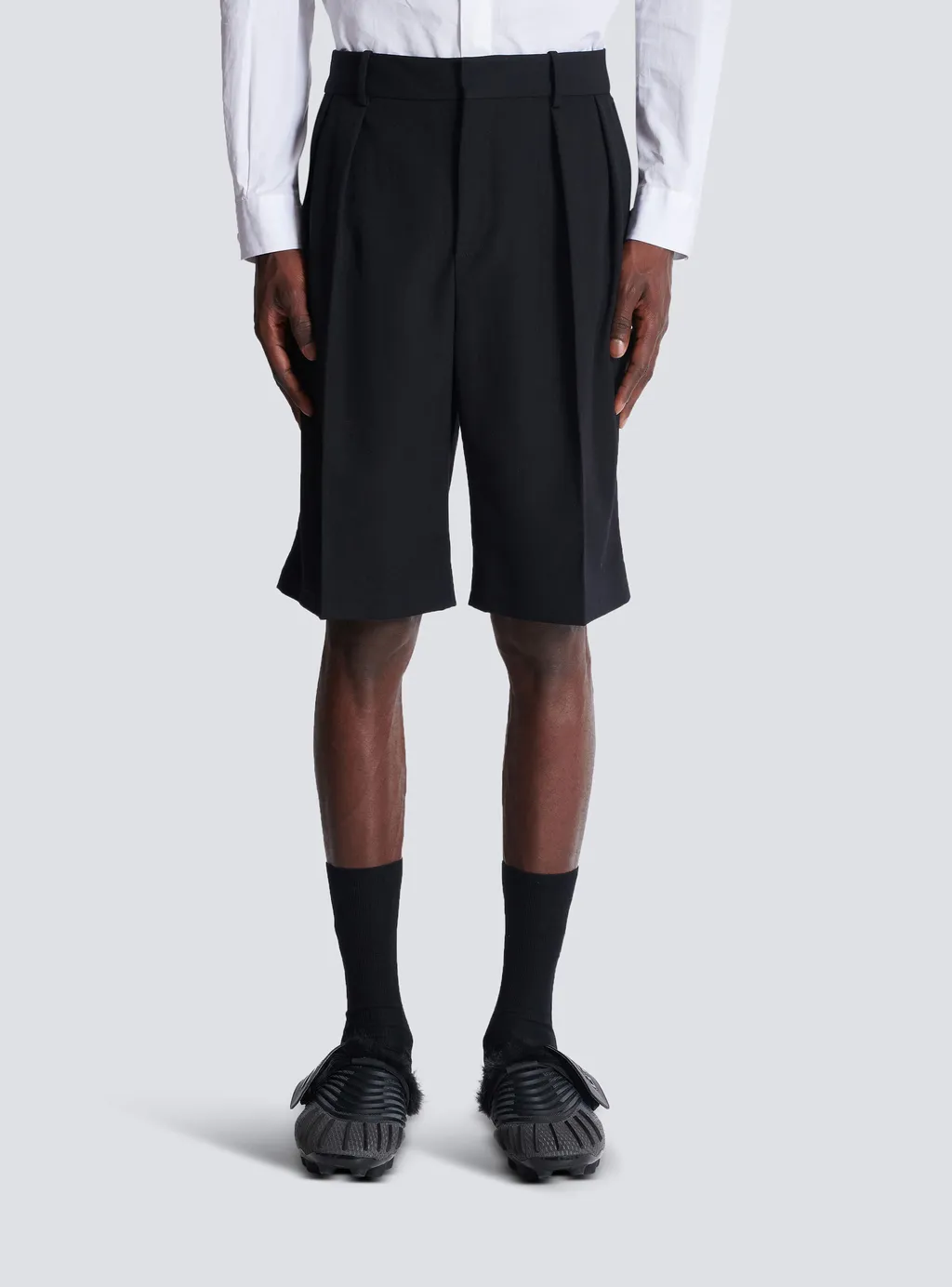 Grain De Poudre Pleated Bermuda Shorts