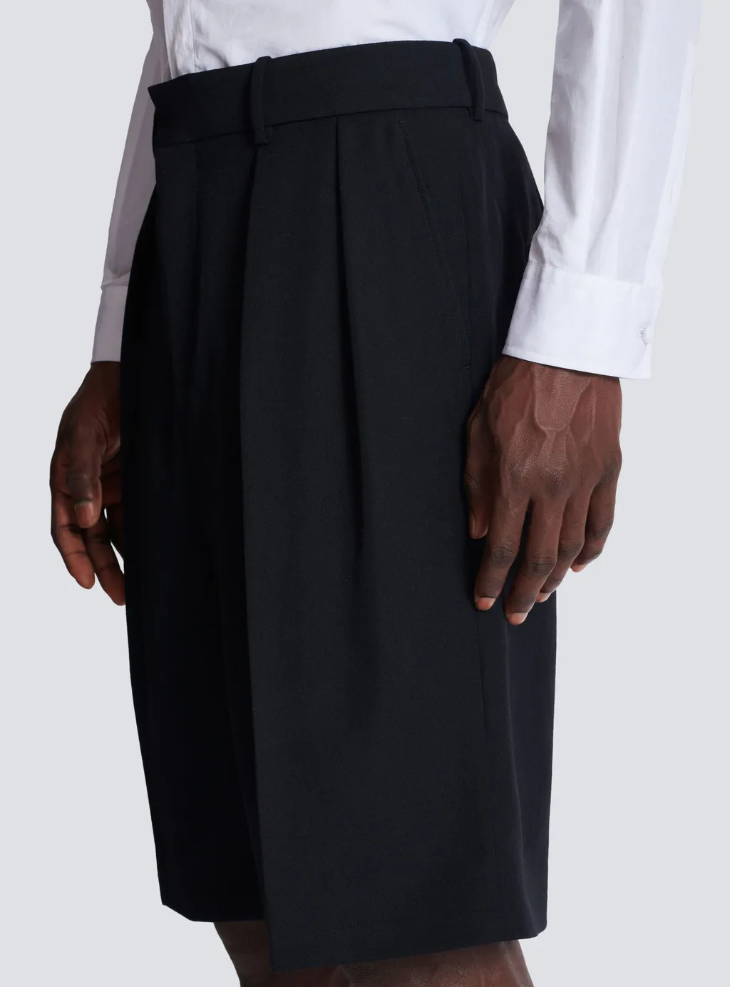 Grain De Poudre Pleated Bermuda Shorts