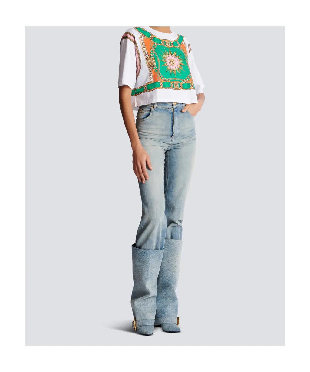 Foulard Printed Cropped T-Shirt
