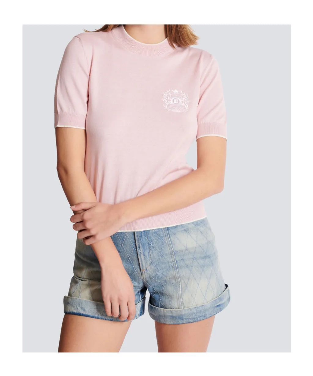 EmblÈMe-Embroidered Knit Top