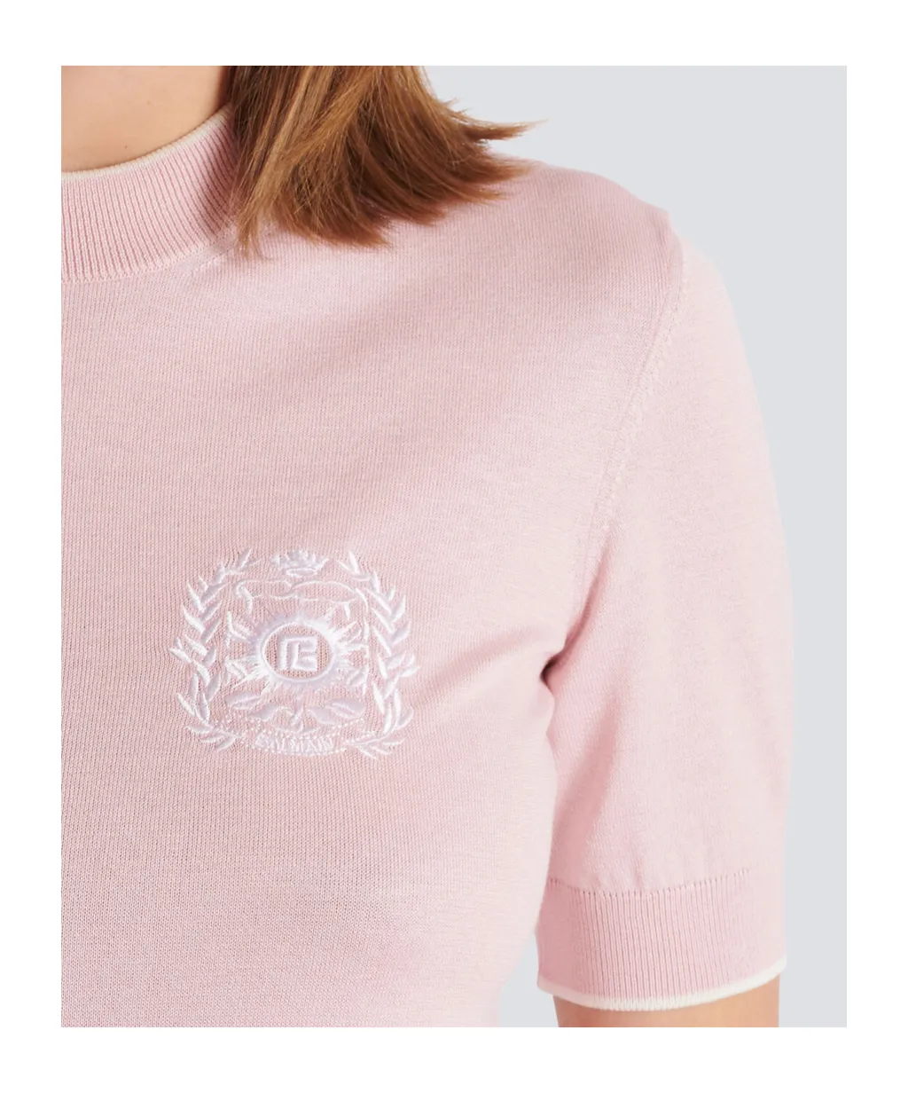 EmblÈMe-Embroidered Knit Top