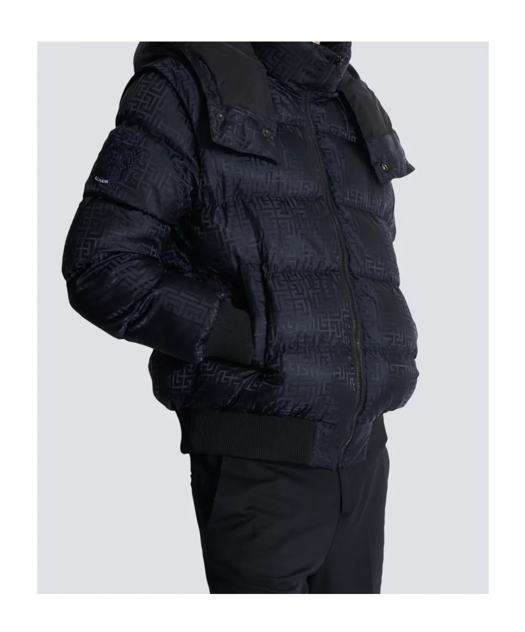 Cropped Monogram Jacquard Padded Jacket