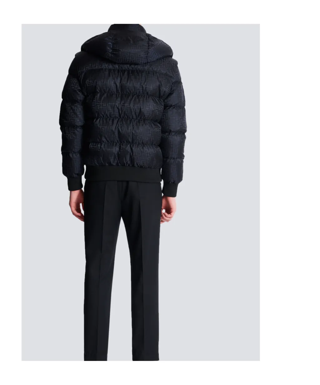 Cropped Monogram Jacquard Padded Jacket