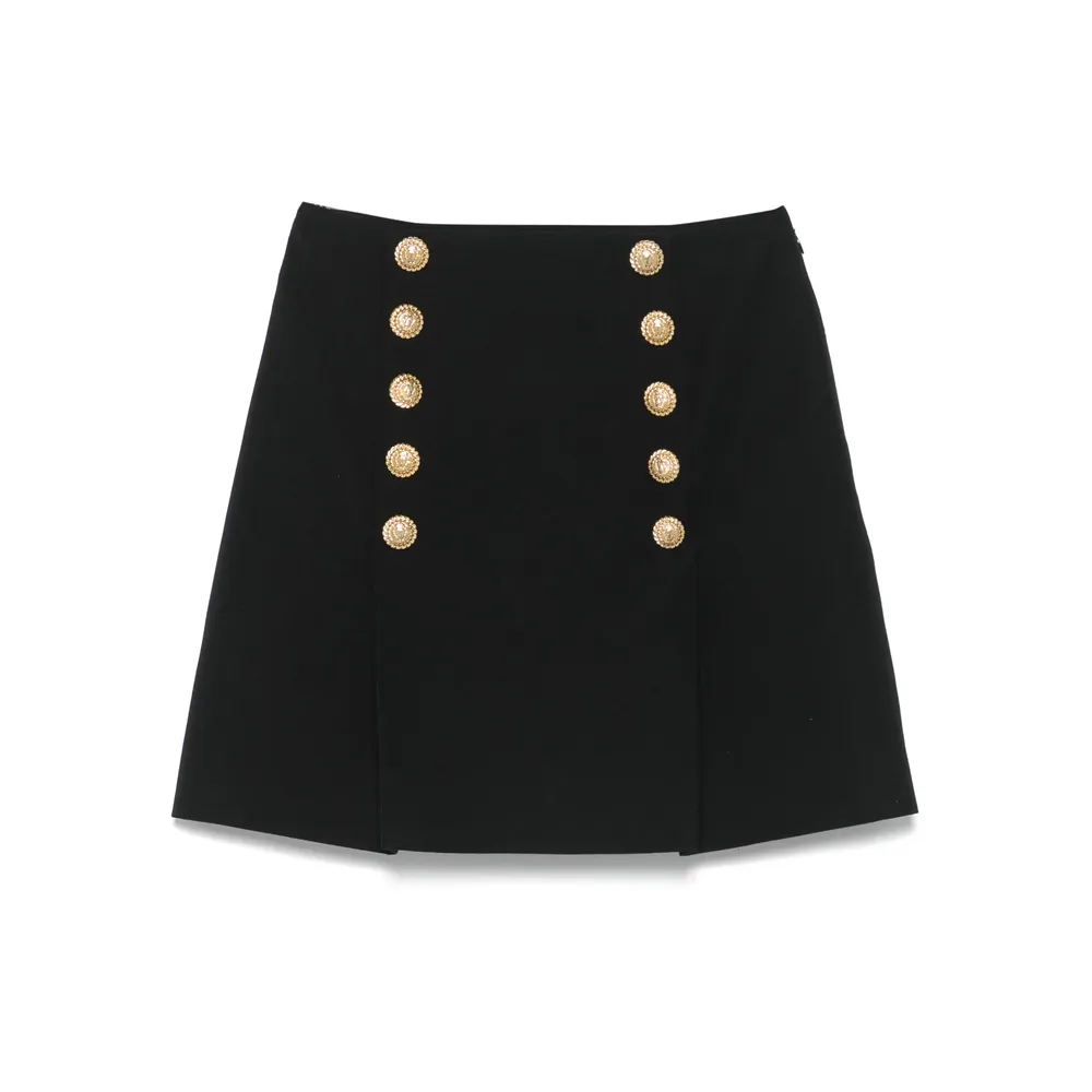 Button Embellished Mini Skirt