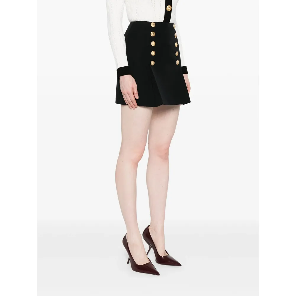 Button Embellished Mini Skirt