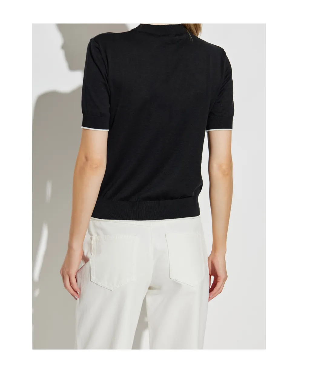 EmblÈMe-Embroidered Knit Top