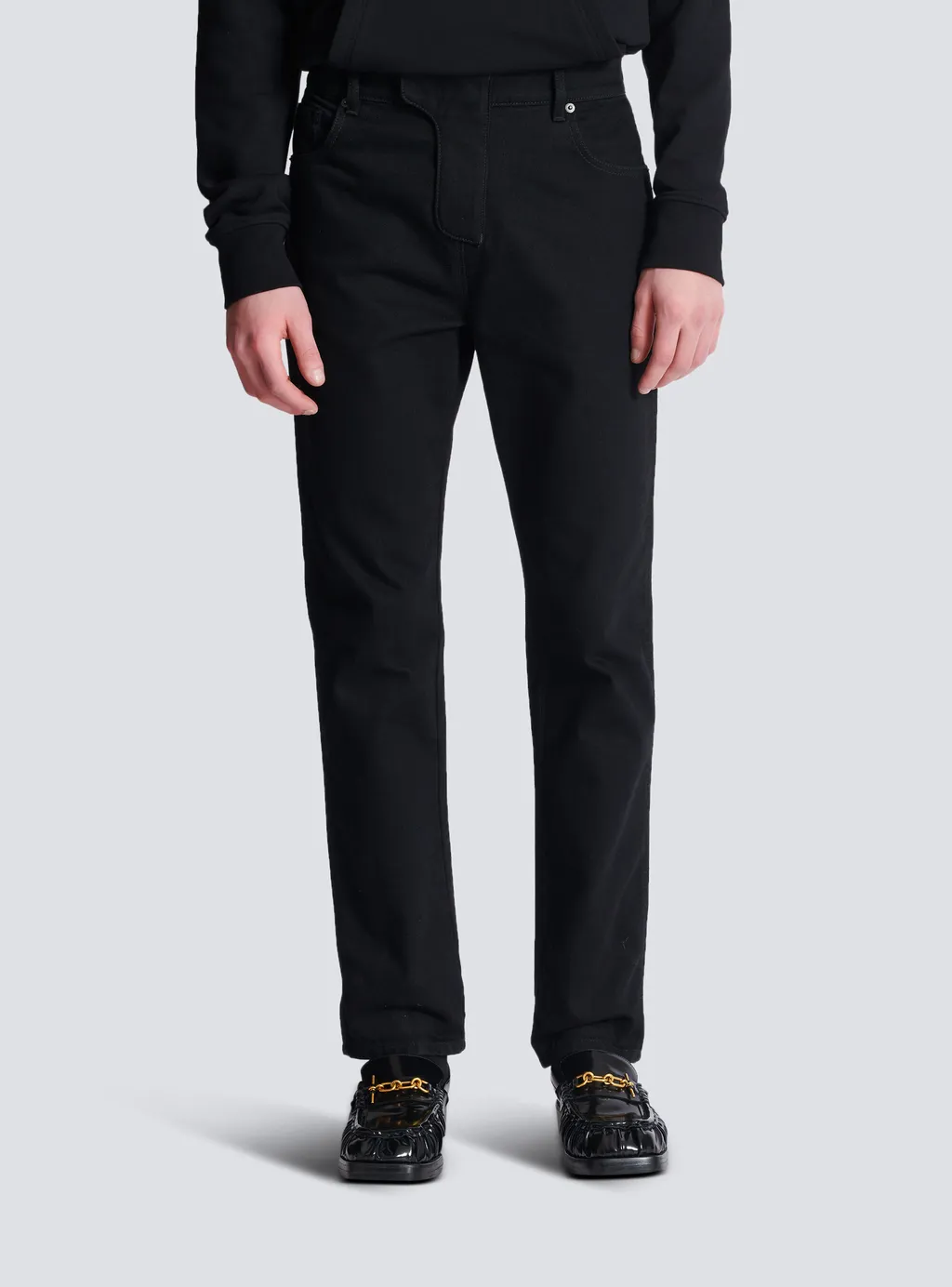 Logo Patch Belt-Looped Jeans