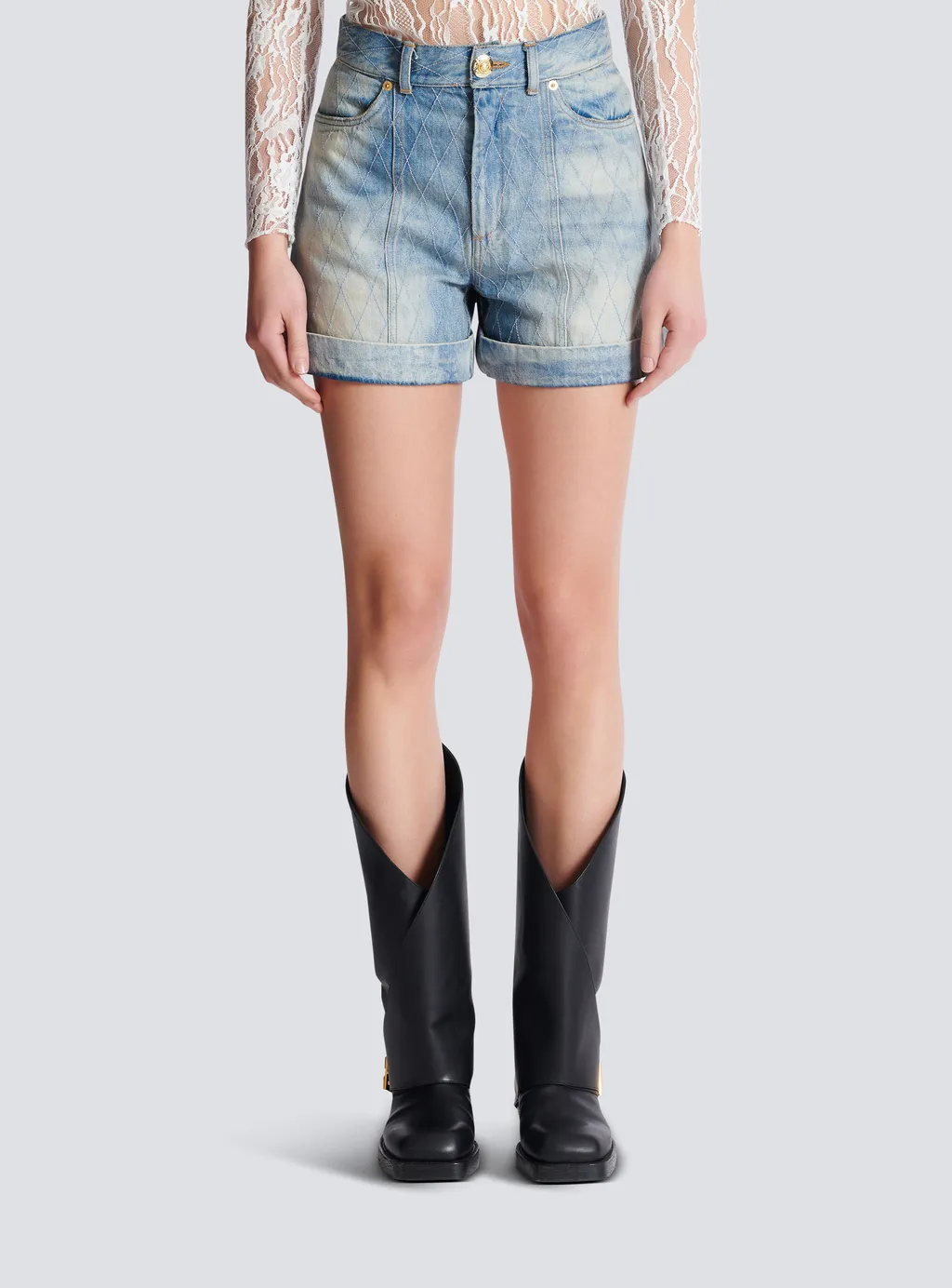 Short Diamond Denim Shorts