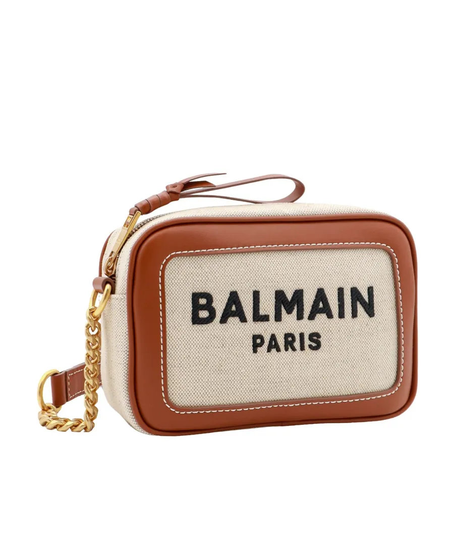 Logo Embroidered Zipped Shoulder Bag