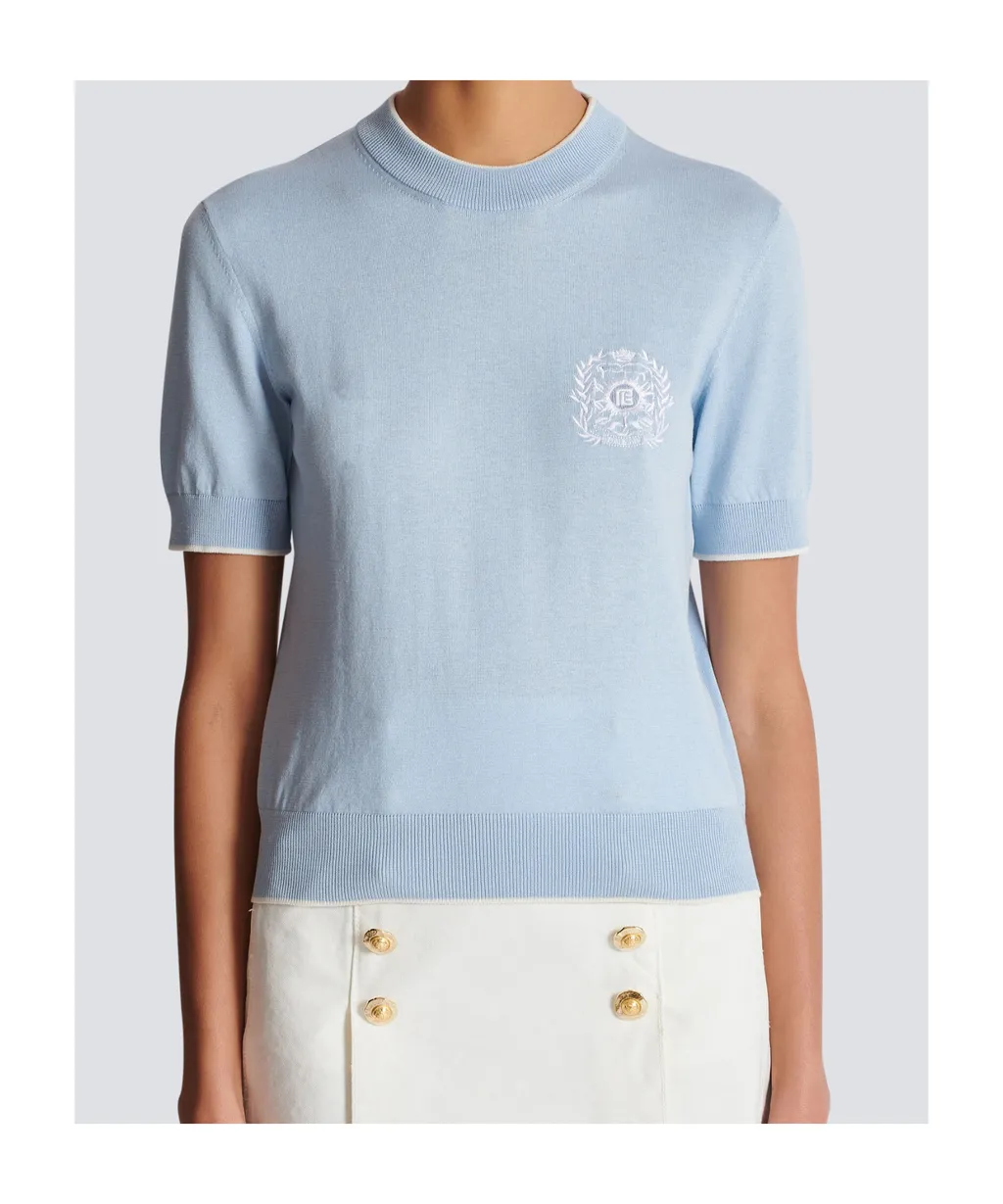 EmblÈMe-Embroidered Knit Top