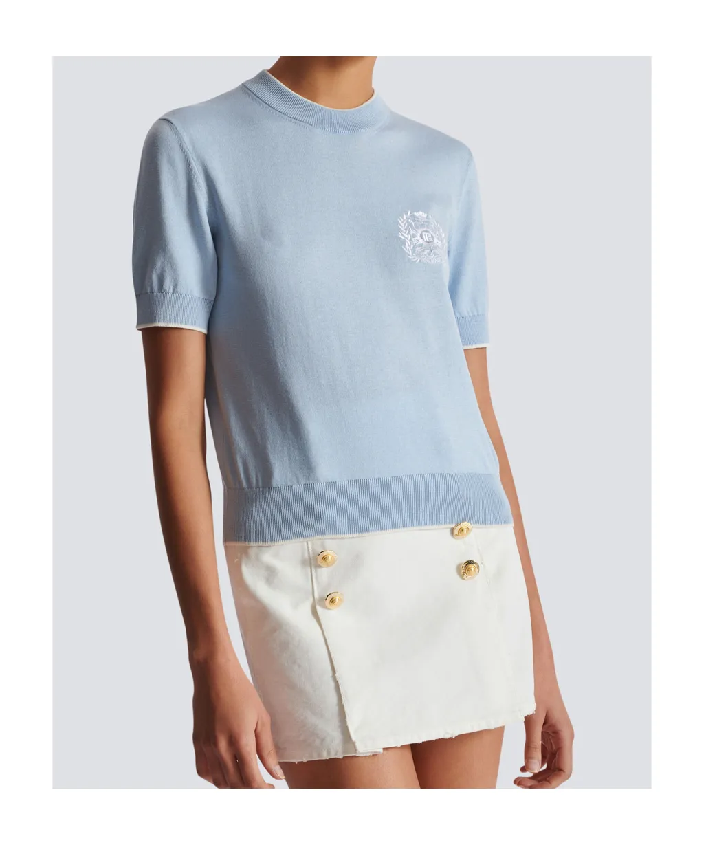 EmblÈMe-Embroidered Knit Top