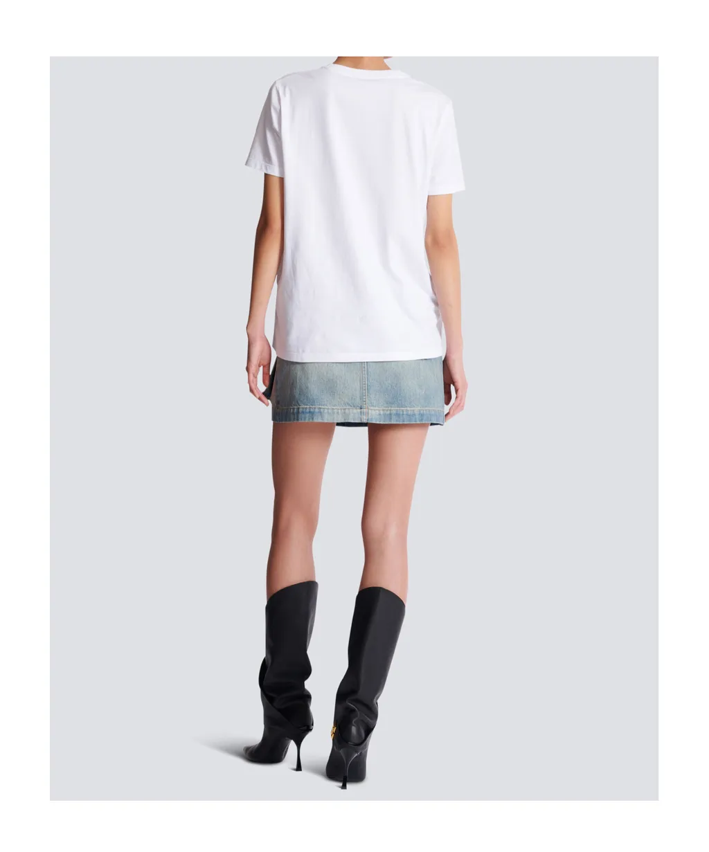 T-Shirt With Balmain Paris Chain Print