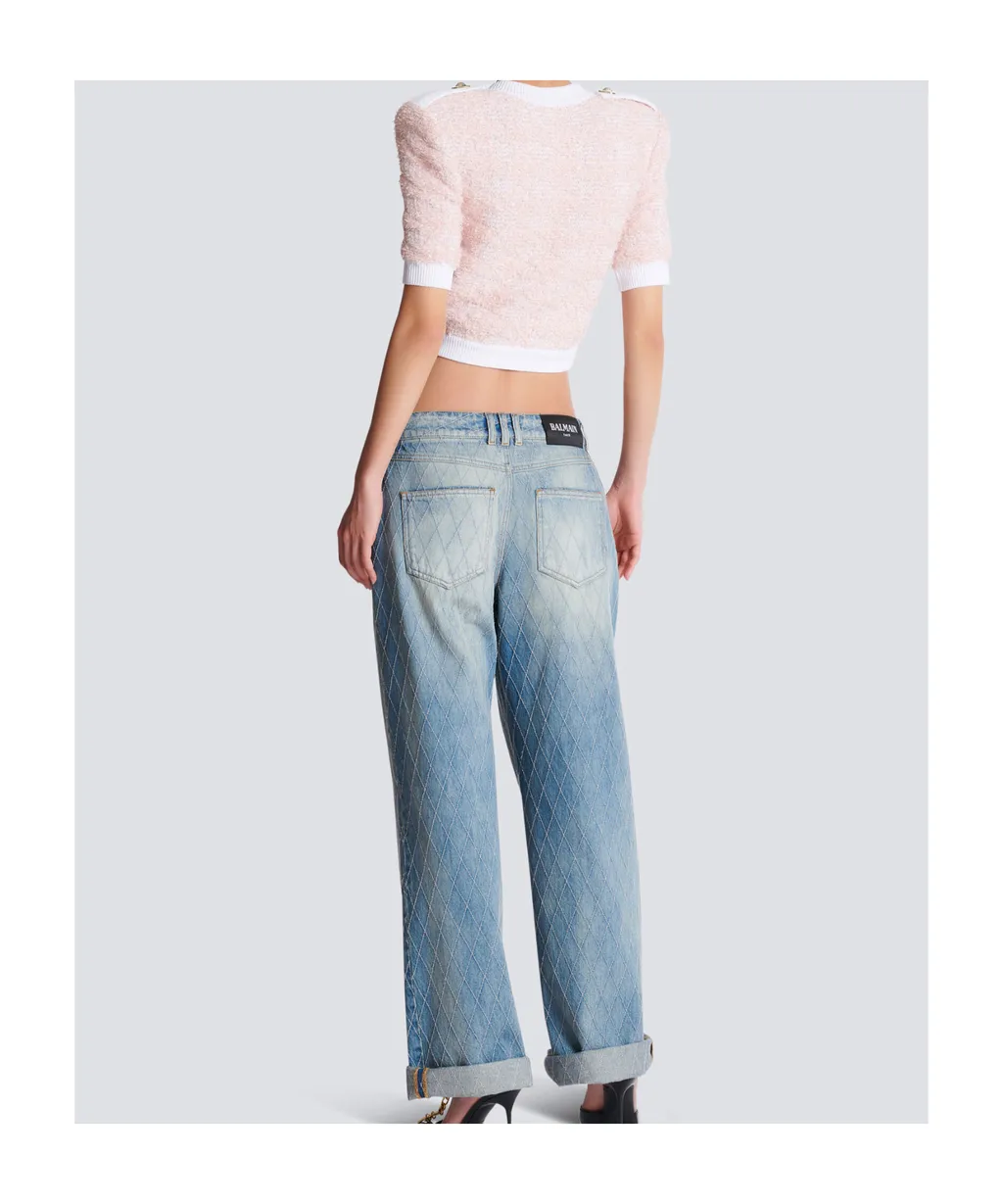 Short-Sleeved Knit Cardigan
