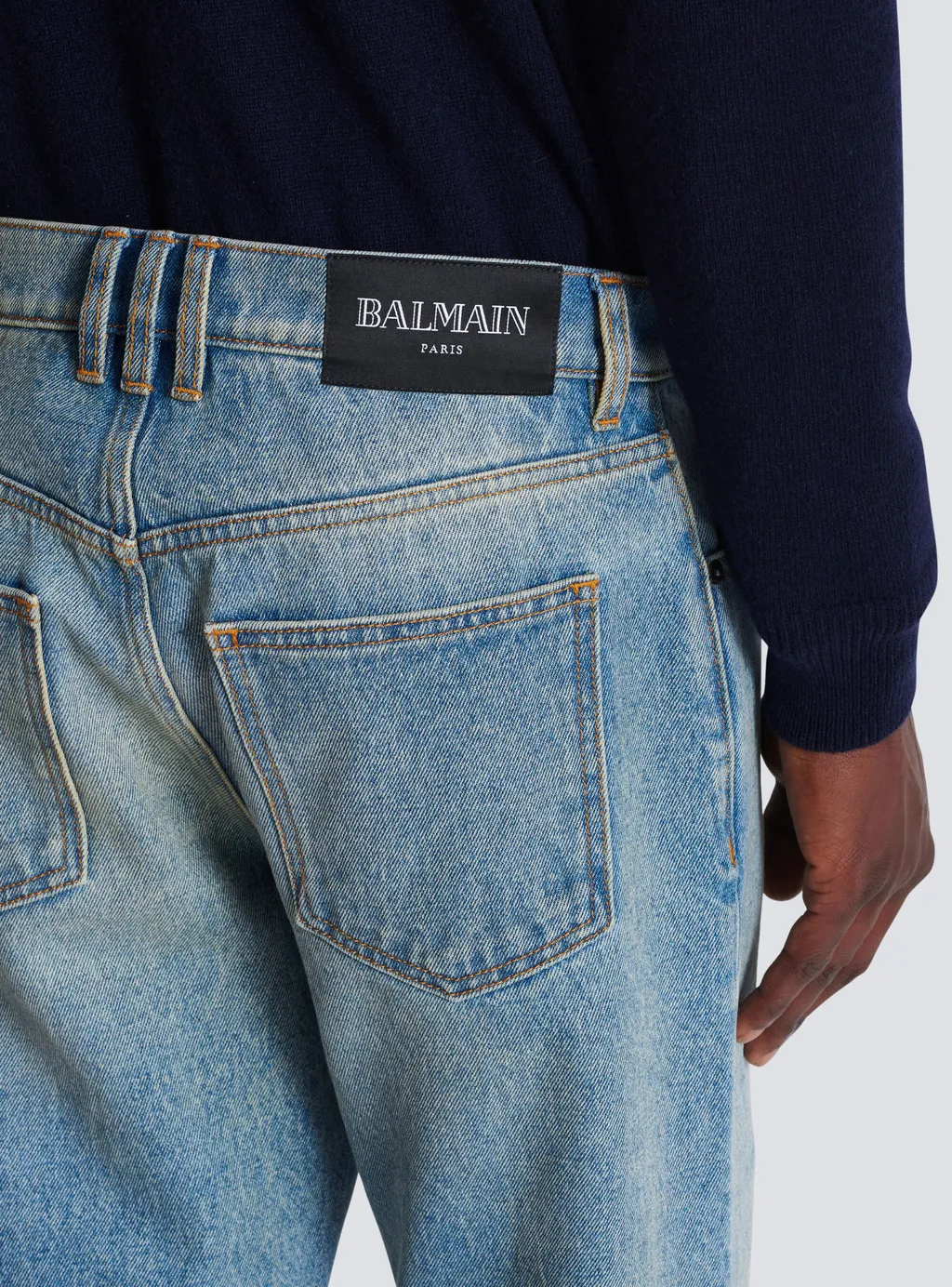 Straight-Leg Belt-Looped Jeans