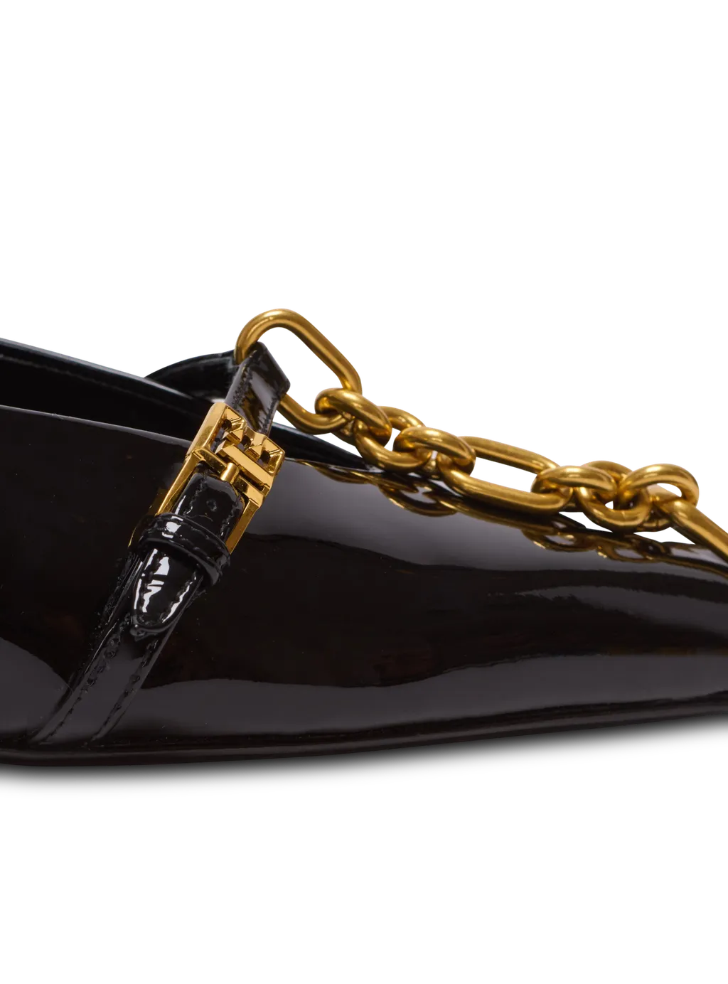 Sync Patent Leather Mules With Pointed Toe