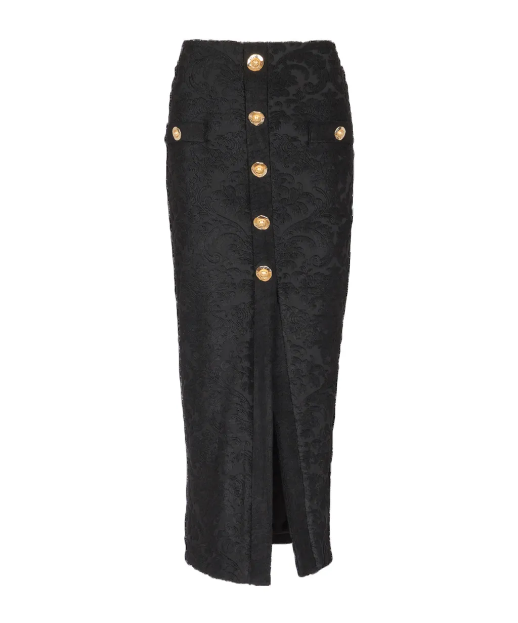 Baroque Pattern Midi Skirt
