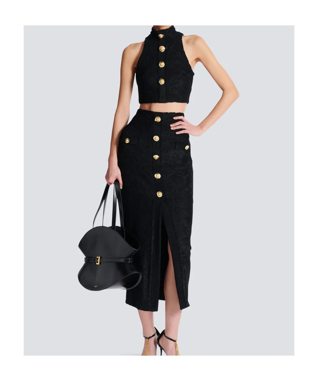 Baroque Pattern Midi Skirt