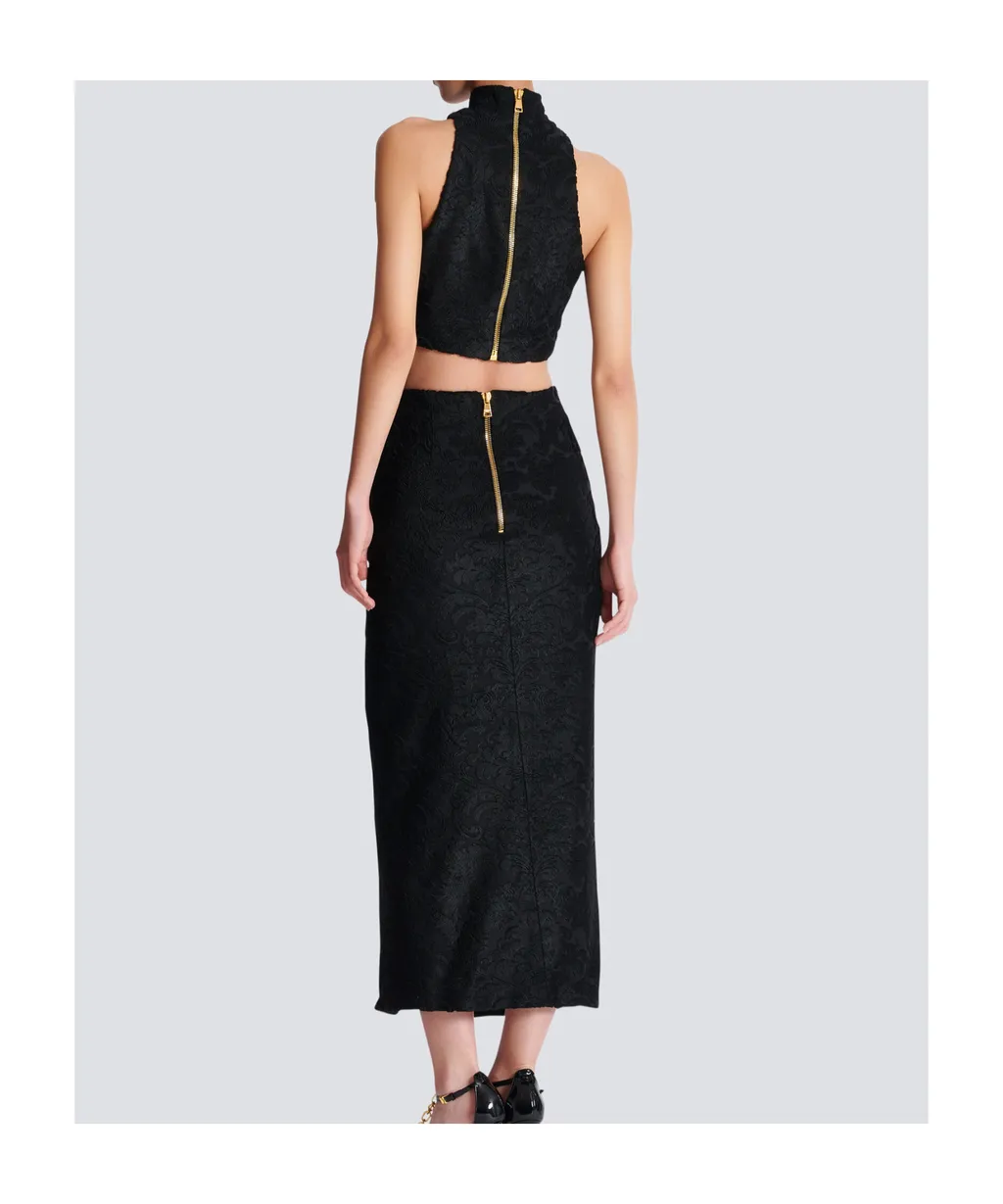 Baroque Pattern Midi Skirt