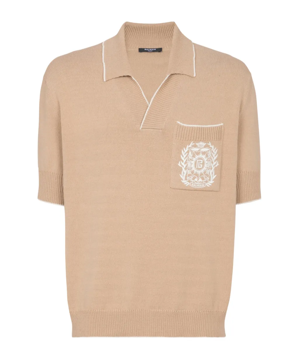 ÉCusson Embroidered Knit Polo Shirt