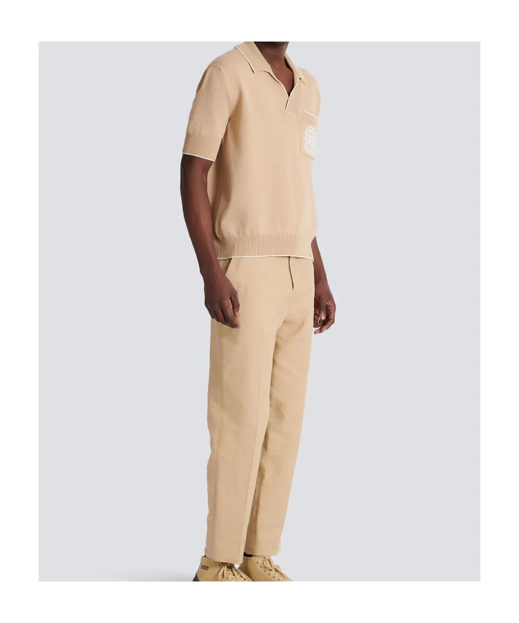 ÉCusson Embroidered Knit Polo Shirt