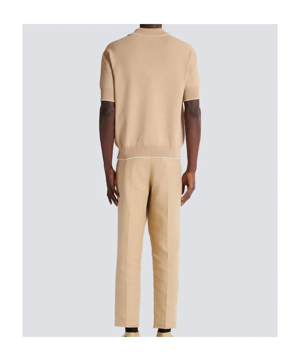 ÉCusson Embroidered Knit Polo Shirt