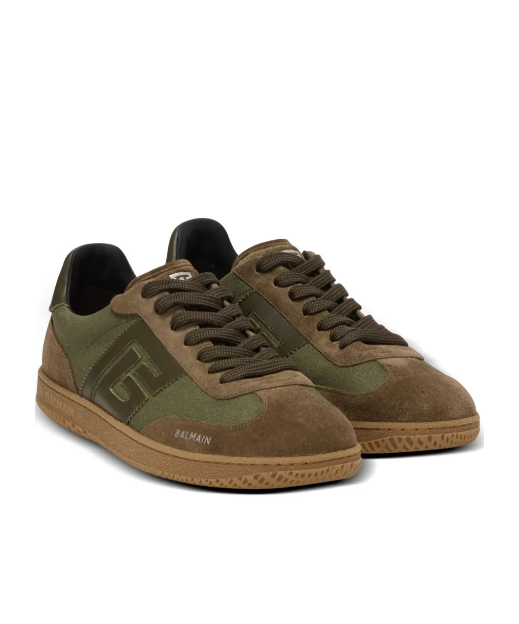 Leather And Canvas Swan Trainers