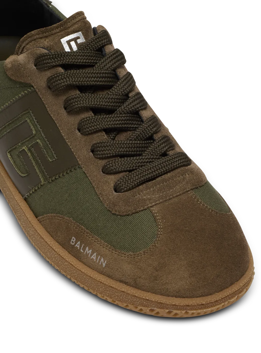 Leather And Canvas Swan Trainers