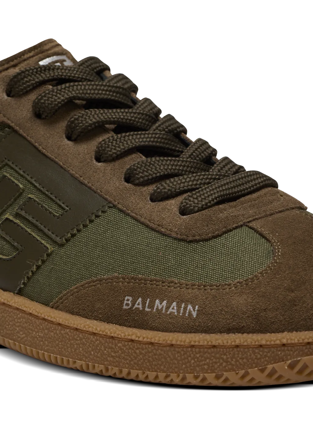 Leather And Canvas Swan Trainers