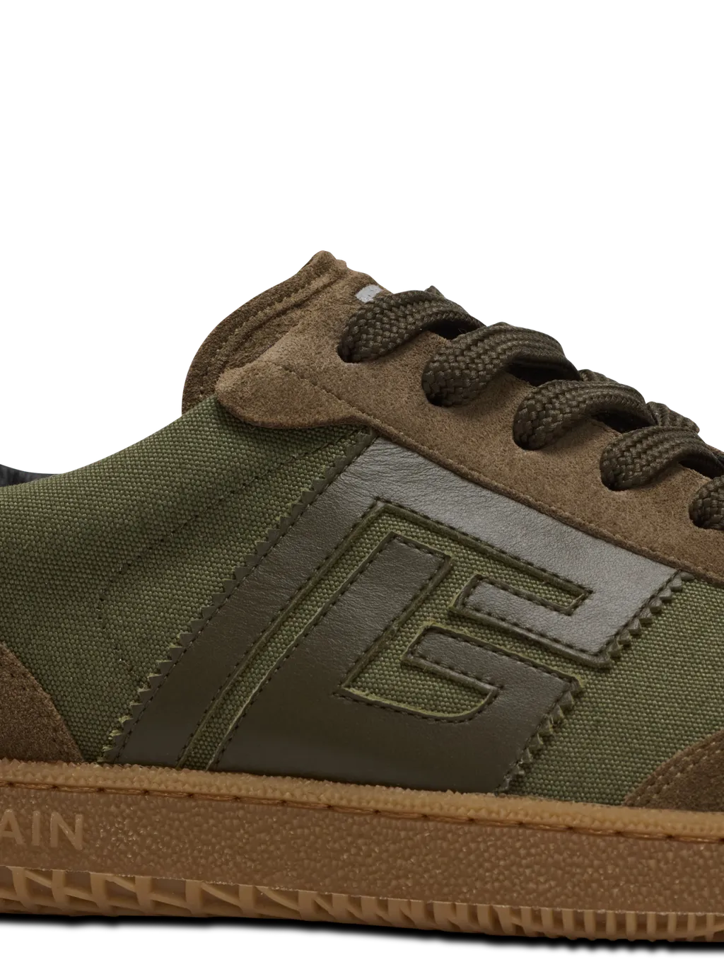 Leather And Canvas Swan Trainers
