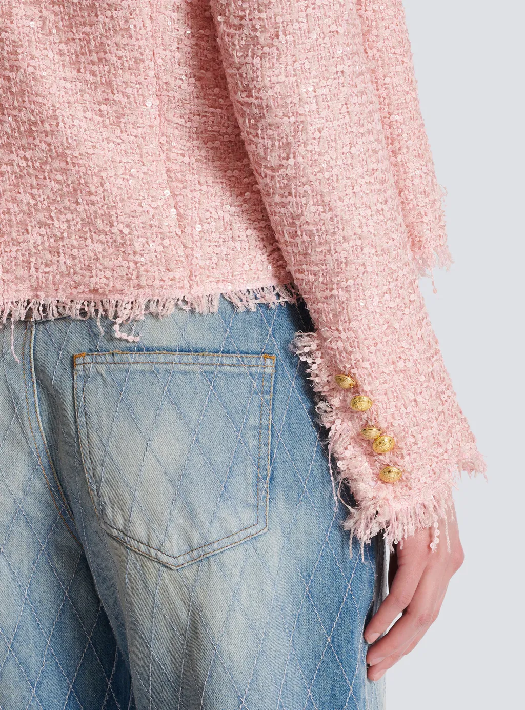 Sequin Embellished Long Sleeved Jacket