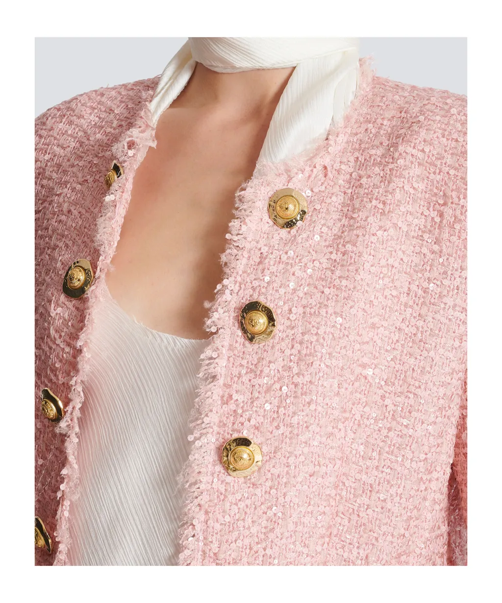 Sequin Embellished Long Sleeved Jacket