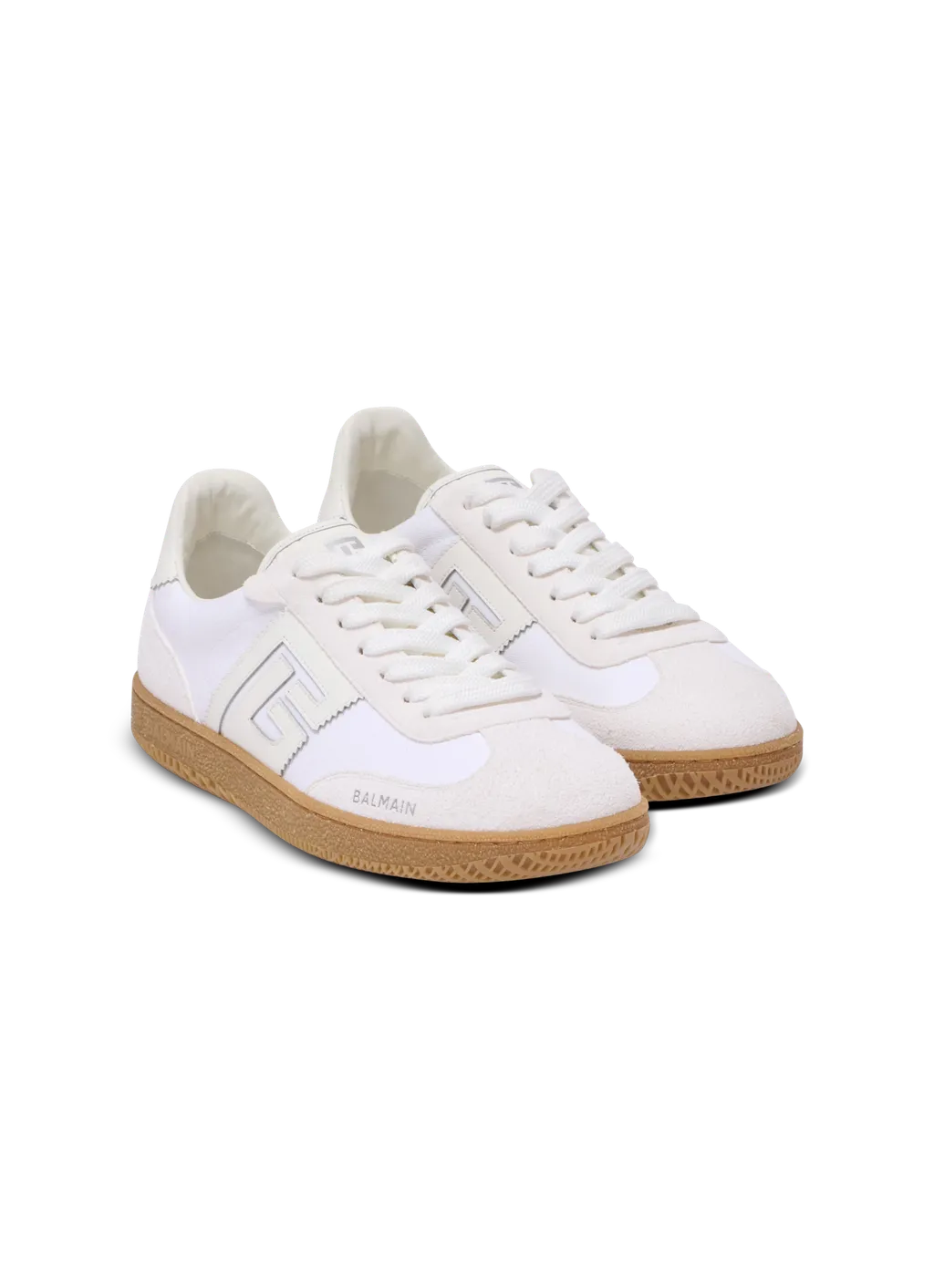 Leather And Canvas Swan Trainers