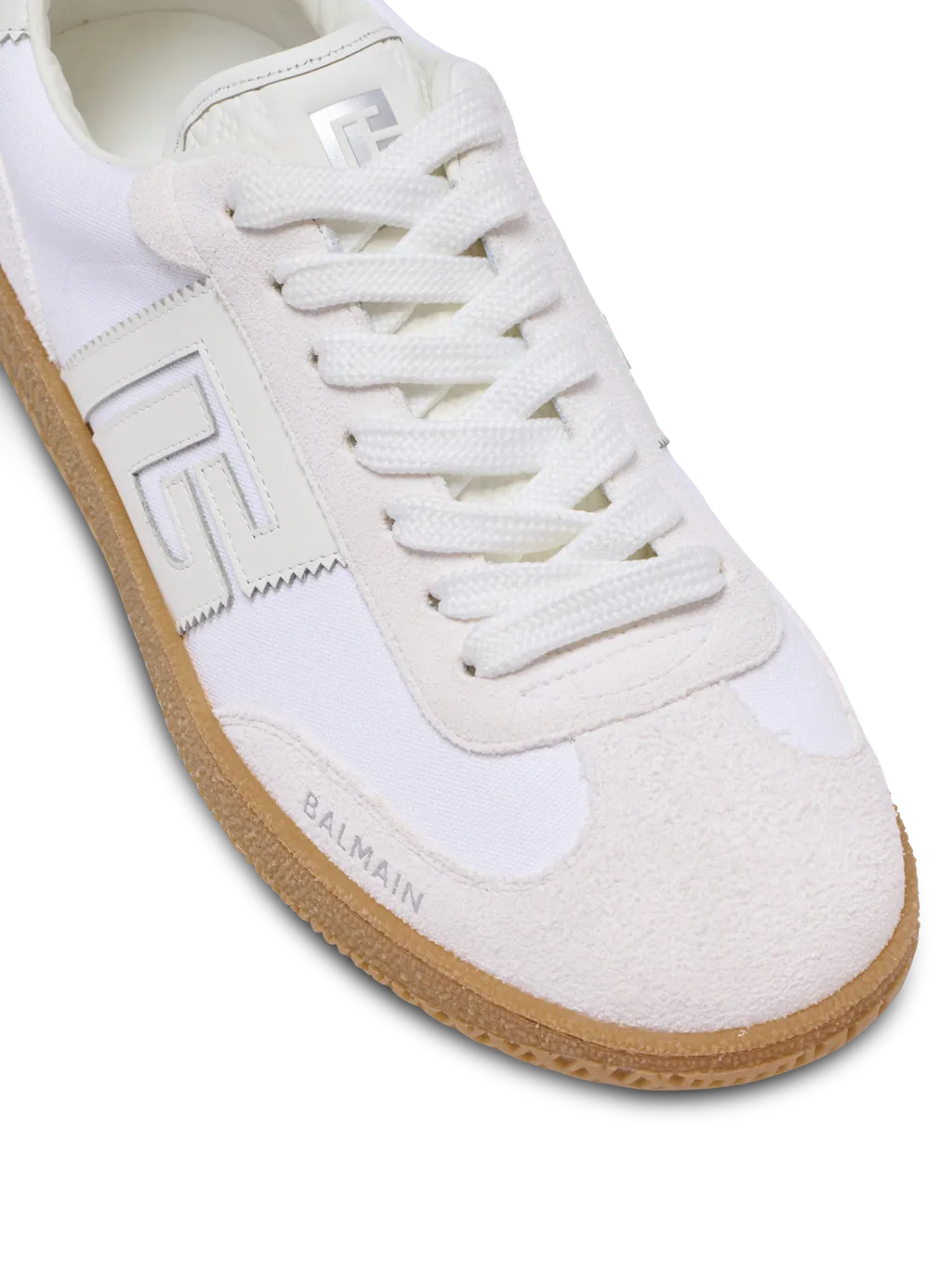 Leather And Canvas Swan Trainers